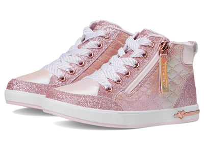 Skechers Kids Shoutouts - Glimmer Zip Sneaker, Rose Gold, 5.5 Big Kid
