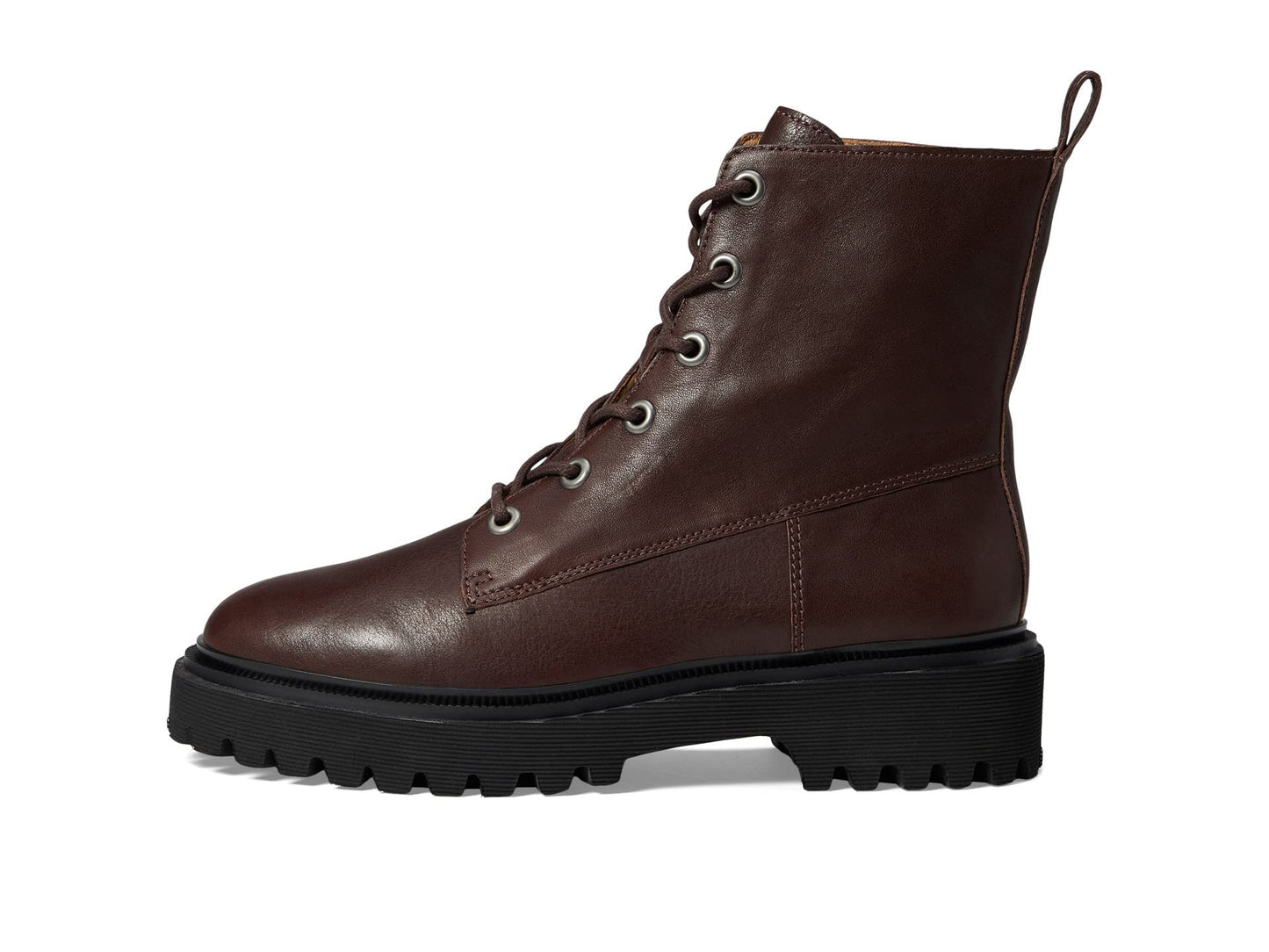 Madewell The Rayna Lace-Up Boot in Leather Dark Cabernet 6.5 M
