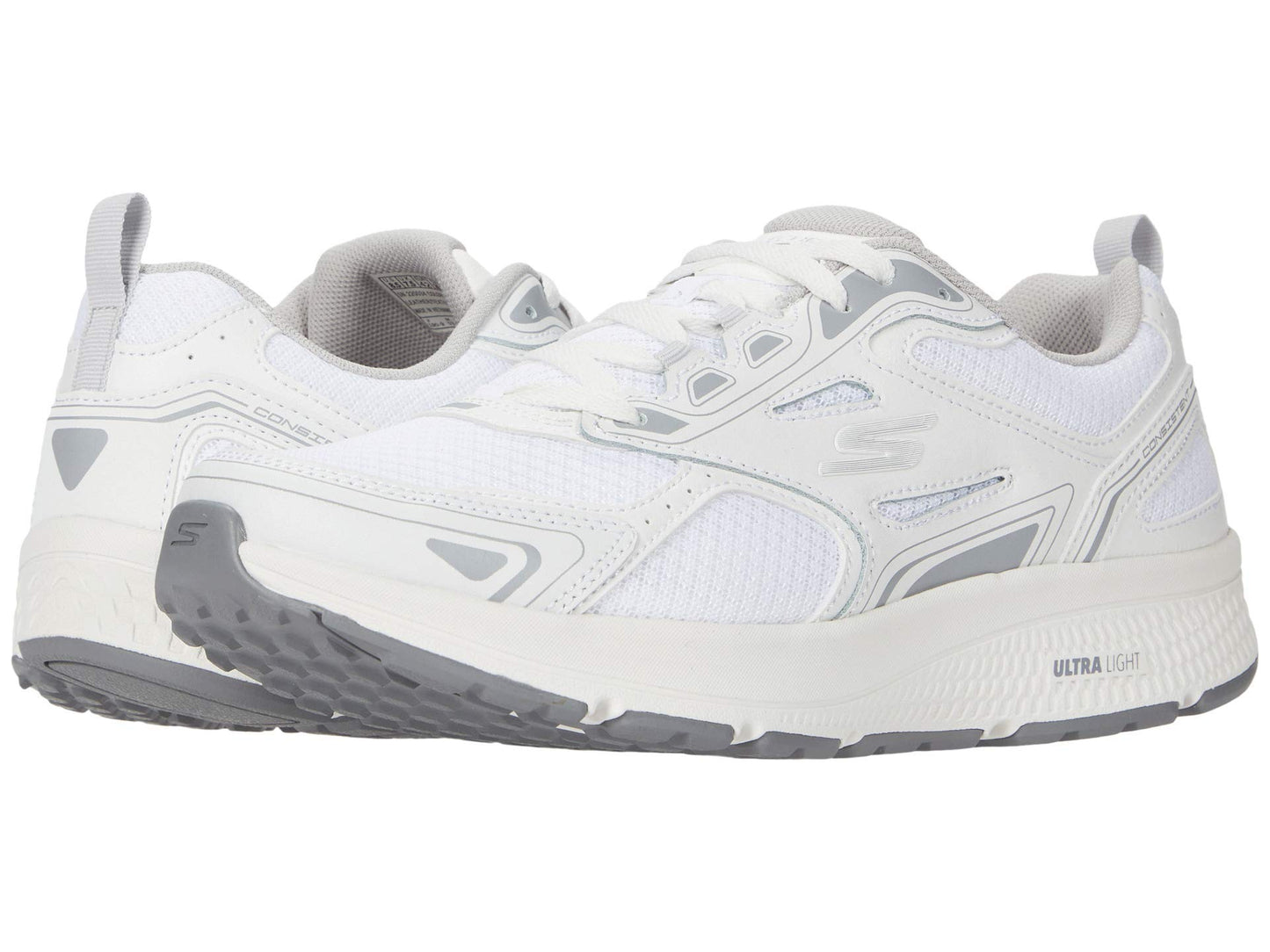 Skechers mens Gorun Consistent - Athletic Workout Running Walking Shoe With Air Cooled Foam Sneaker, White/Grey, 10.5 US