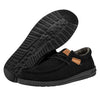 HEYDUDE Men's Wally Corduroy Slip On Loafer, Black Size 7 | Lightweight Flex & Fold Outsole with Elastic Lace