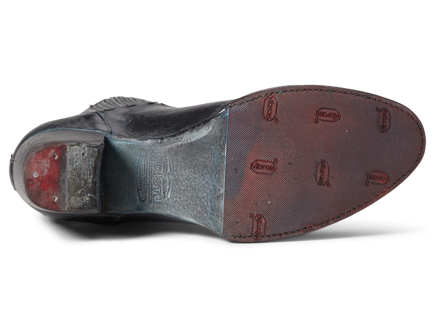 Bed|Stu Brie II - Boots for Women - Tanned Leather Upper - Padded Leather Insole - Rubber Outsole - Block Heel Black Rustic Tremolo Oxidized BFS 8 M