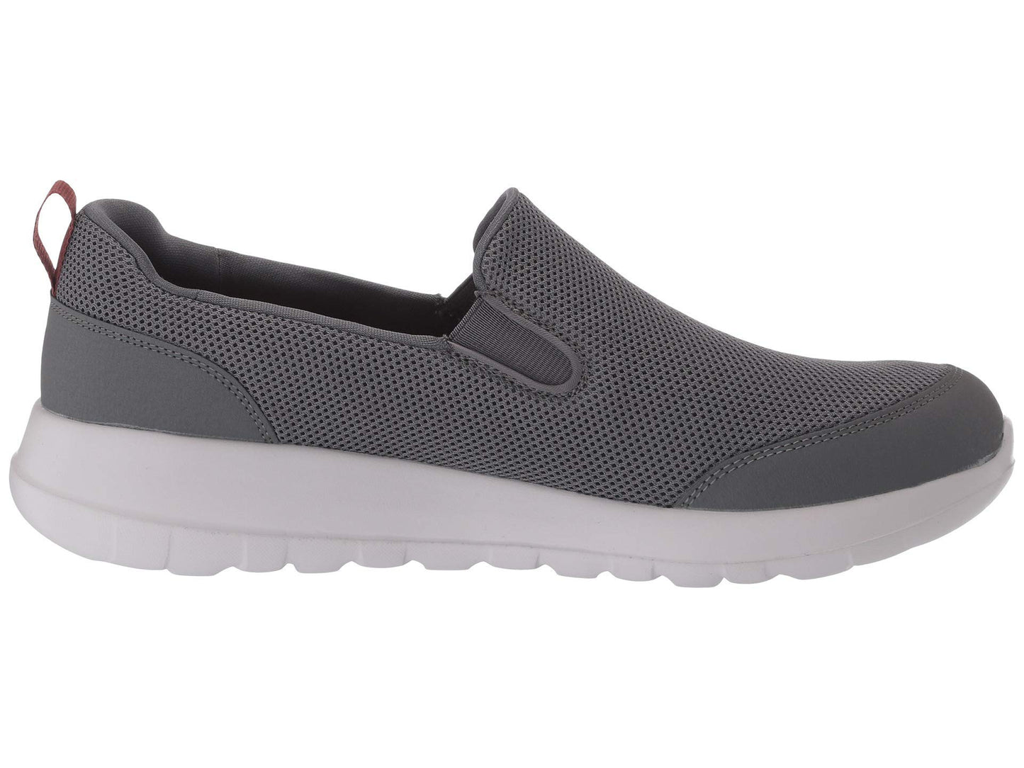 Skechers Men's Go Walk Max Clinched - Athletic Mesh Double Gore Slip on Walking Shoe, Grey/Burgundy, 11 X-Wide