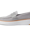Cole Haan Grandpro Topspin Stitchlite Penny Loafers for Men - Removable Man-Made Insole - Cap Toe Sleet/Optic White 7 D - Medium