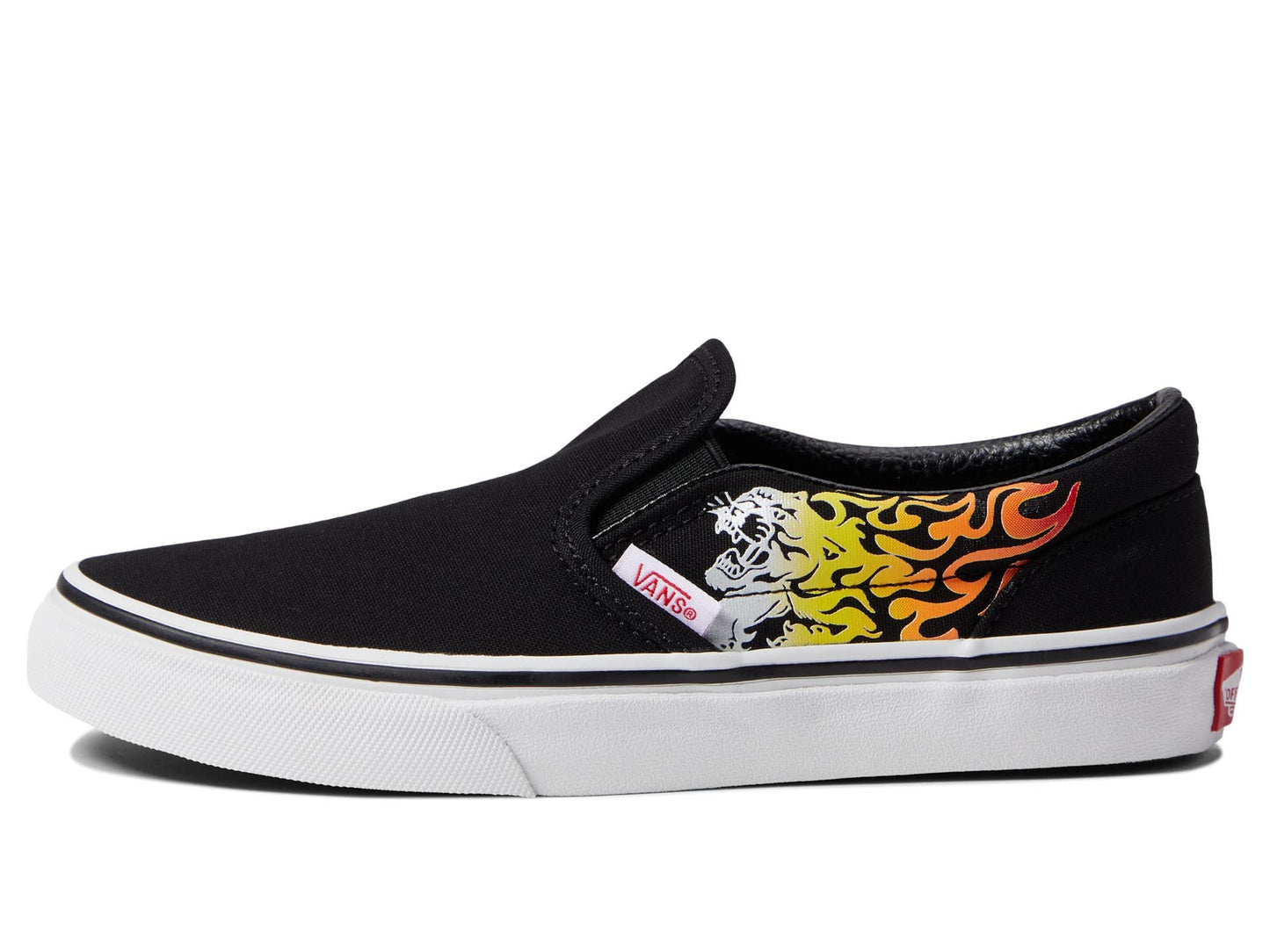 Vans Boy's Classic Slip-On (Little Kid) Ferocious Flame Racing Red/Black 11.5 Little Kid M