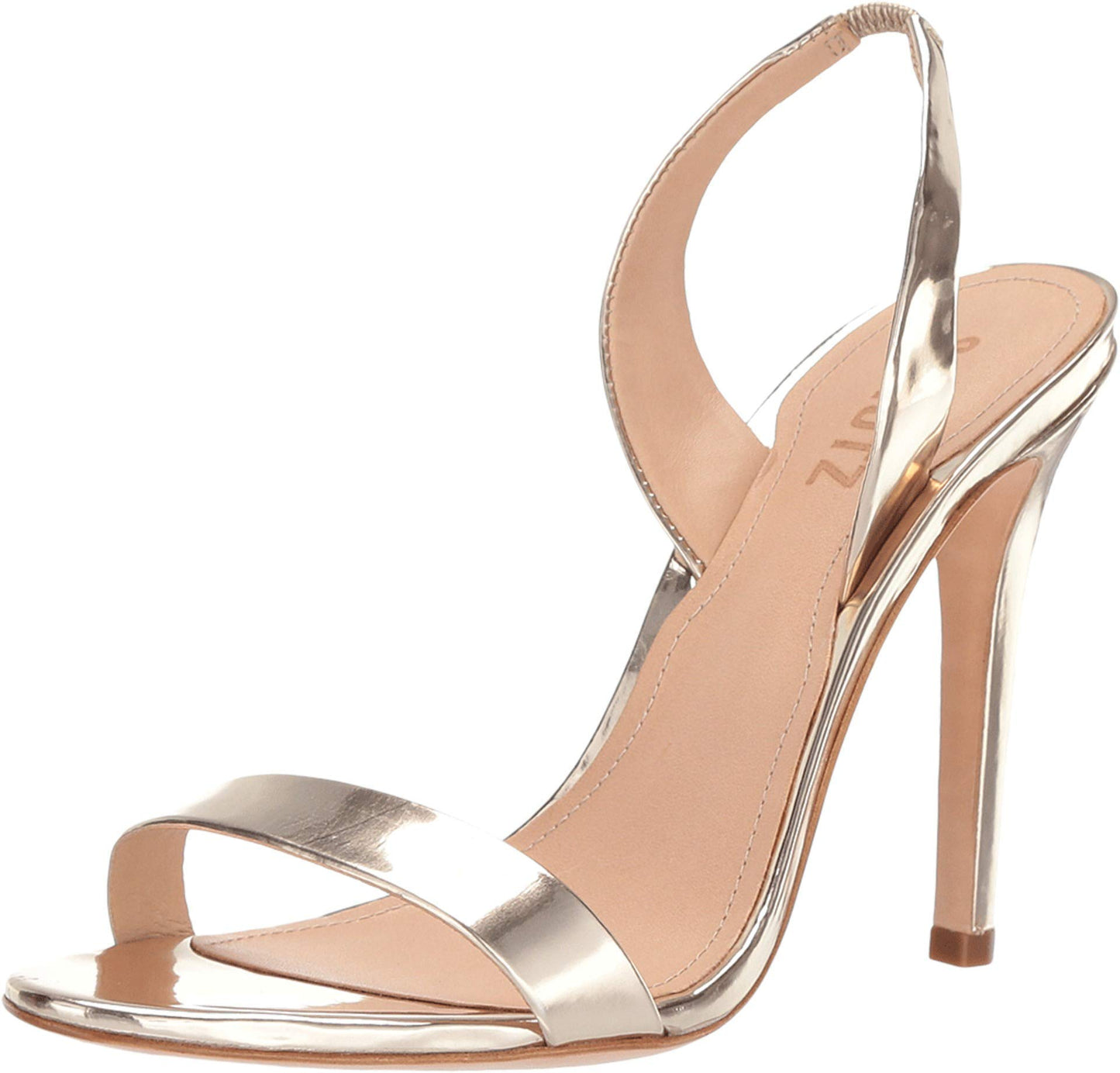 SCHUTZ Women's Luriane Dress High-Heeled Sandal (10, Platina Spechio)