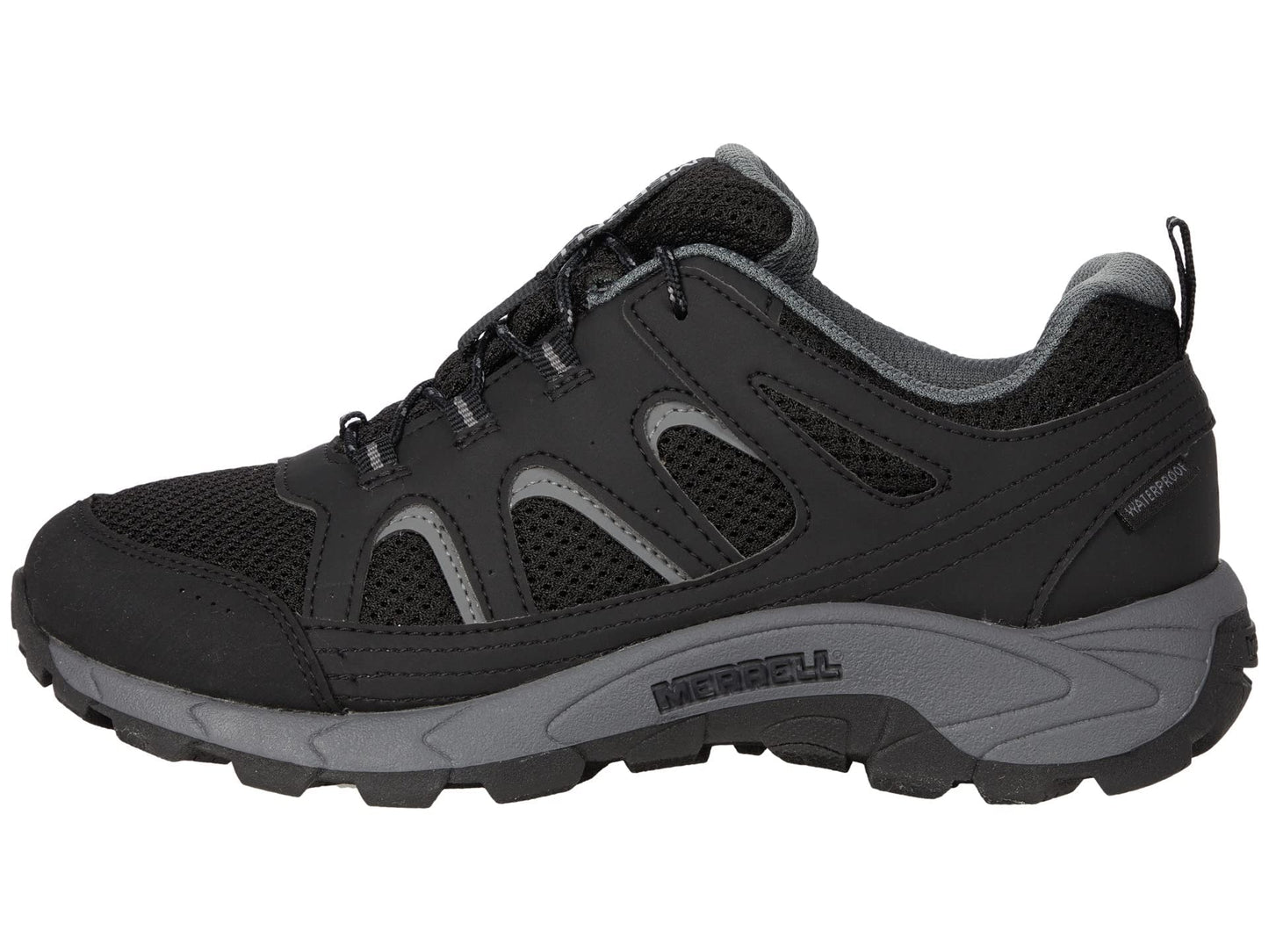Merrell Unisex Kid's OAKCREEK Low LACE Waterproof Hiking Shoe, Black/Grey, 1.5 Medium