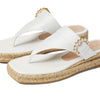 Stuart Weitzman Pearl Buckle Espadrille Sandal Cream 9 M