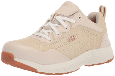 KEEN Utility Women's Sparta 2 Low Height Alloy Toe Industrial Work Shoes, Birch/Brown Sugar, 8.5
