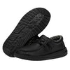 HEYDUDE Wally Youth Mono Leather Black Size 2 | Kids Shoes | Kids Slip-on Loafers | Comfortable & Light-Weight