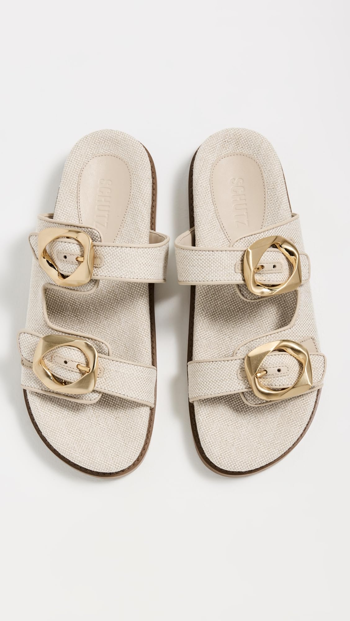 SCHUTZ Women's Olga Sporty Slides, Oyster, 7.5 Medium US