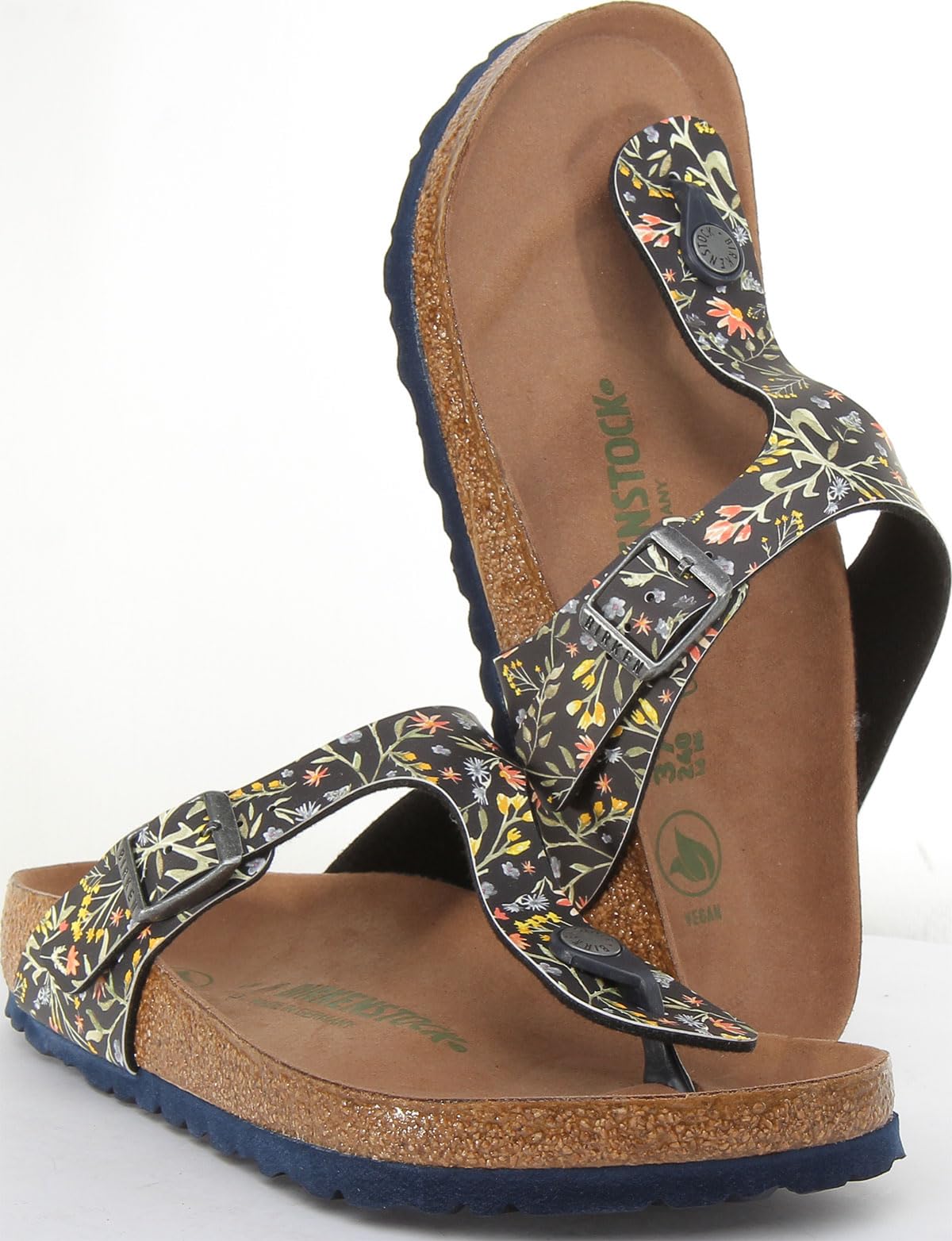 Birkenstock Women's Gizeh Sandal, Watercolor Flower Navy Veg, 7.5 UK