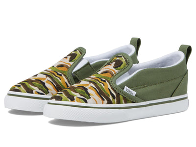 Vans T Slip-On V (Toddler/Little Kid) Sneaker, Painted Camo Green/Multi, 9.5 US Unisex