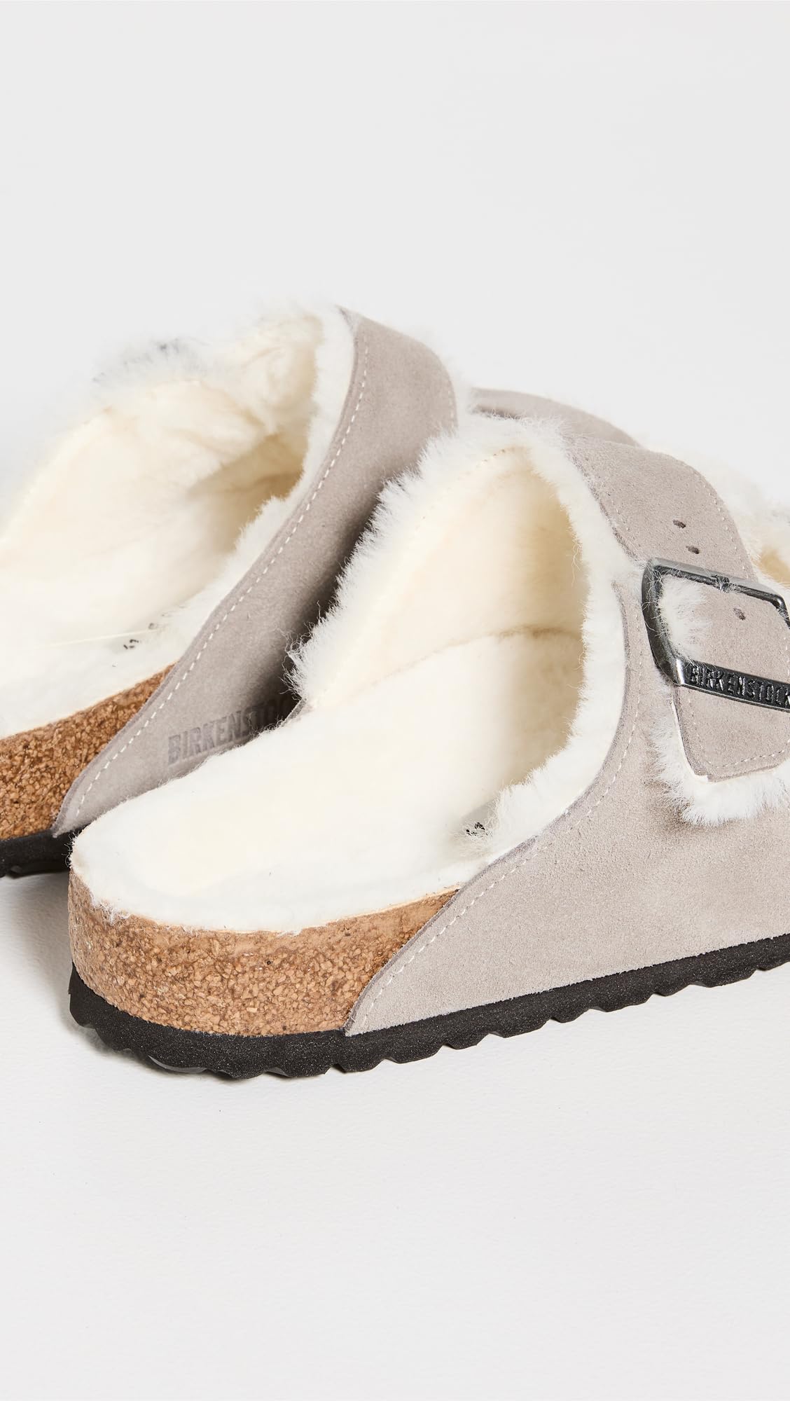 Birkenstock Men's Arizona Shearling Sandals, Stone Coin/Natural, 12 Medium US
