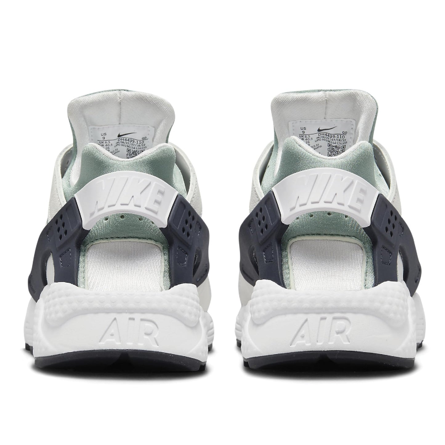 Nike Women's Air Huarache Running Shoes, White/Obsidian-Mica Green, 6.5 M US