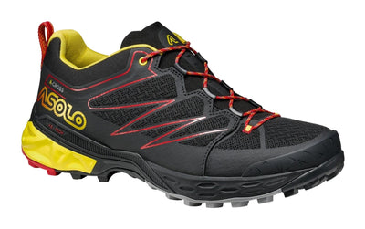 ASOLO Softrock Hiking Shoes - Men's Black/Black/Yellow 11