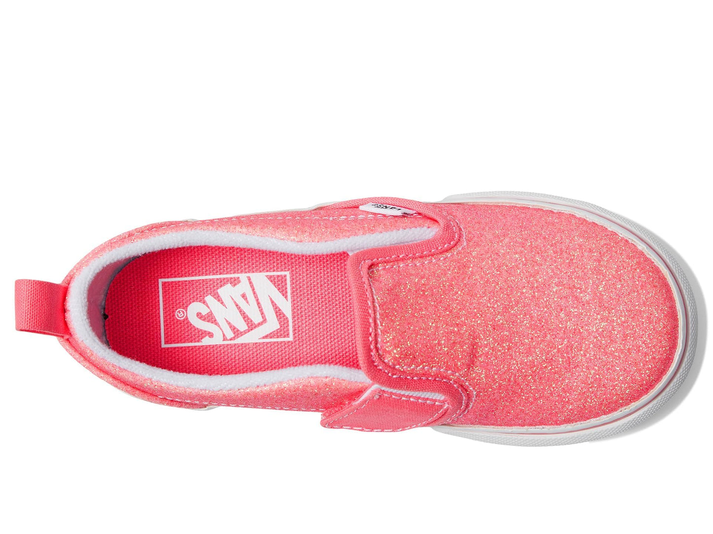 Vans Kids Unisex Slip-On V (Infant/Toddler) Glitter Pink 7 Toddler M