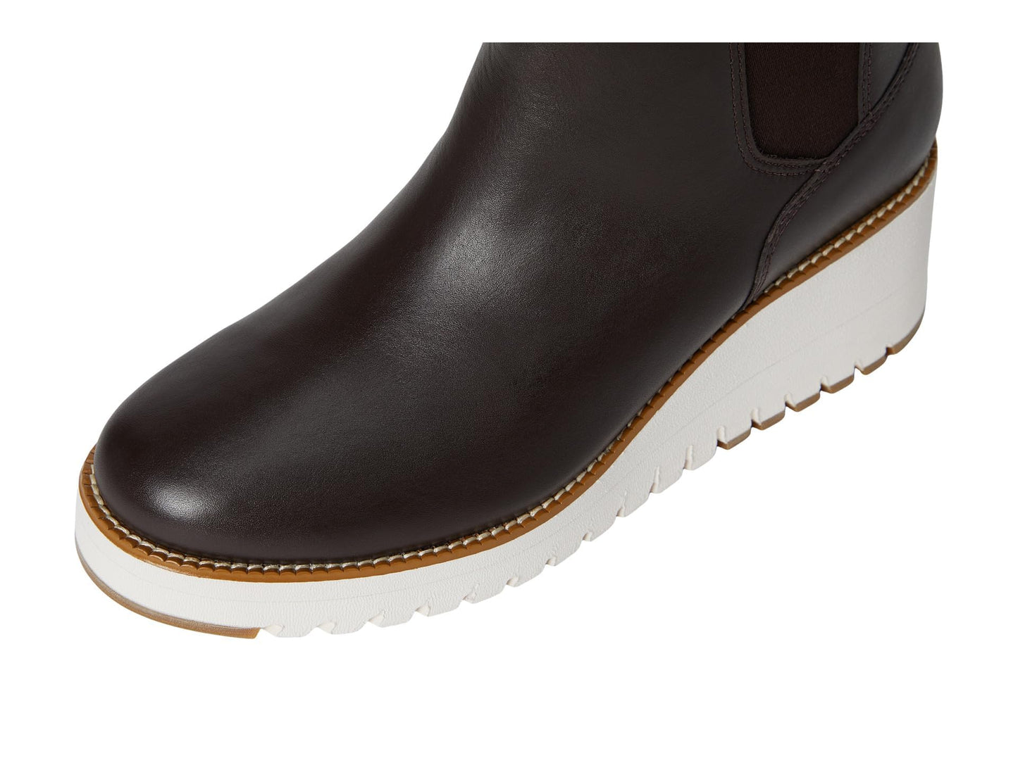 Cole Haan Women's Zerogrand City Wedge Boot Fashion, Dark Chocla/Ivory Waterproof, 10