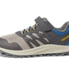 Merrell® Nova 3 Kids Shoes – Ideal for Little and Big Kids – Synthetic Upper – Bungee Lace Closure – Round Toe Grey/Blue/Gold 13.5 Little Kid M