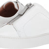 FRYE Women's Lena Zip Low Fashion Sneaker, White Tumbled Cow, 8.5 M US
