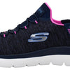 Skechers Women's Hands Free Slip-Ins Summits Dazzling Haze Sneaker, Navy/Hot Pink, 7 M US
