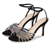 Loeffler Randall Ada Leather Knot High Heel Sandals with Ankle Strap Black 8 B (M)