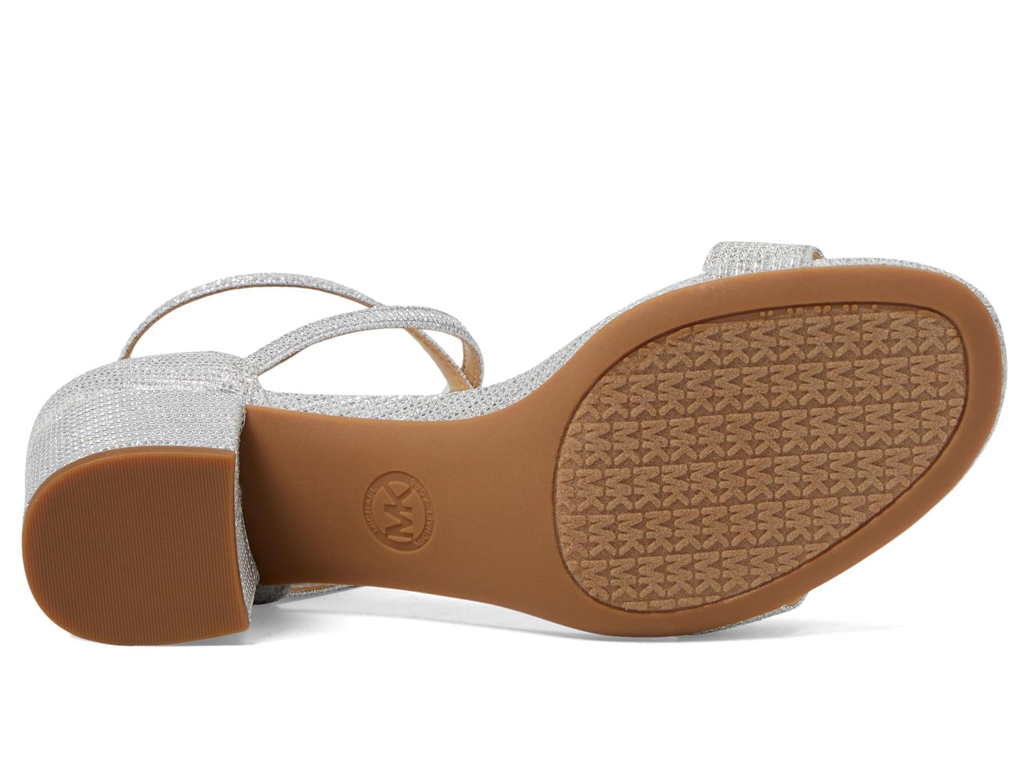 Michael Kors Women's Serena Flex Sandal, Silver/Glitter, 6.5