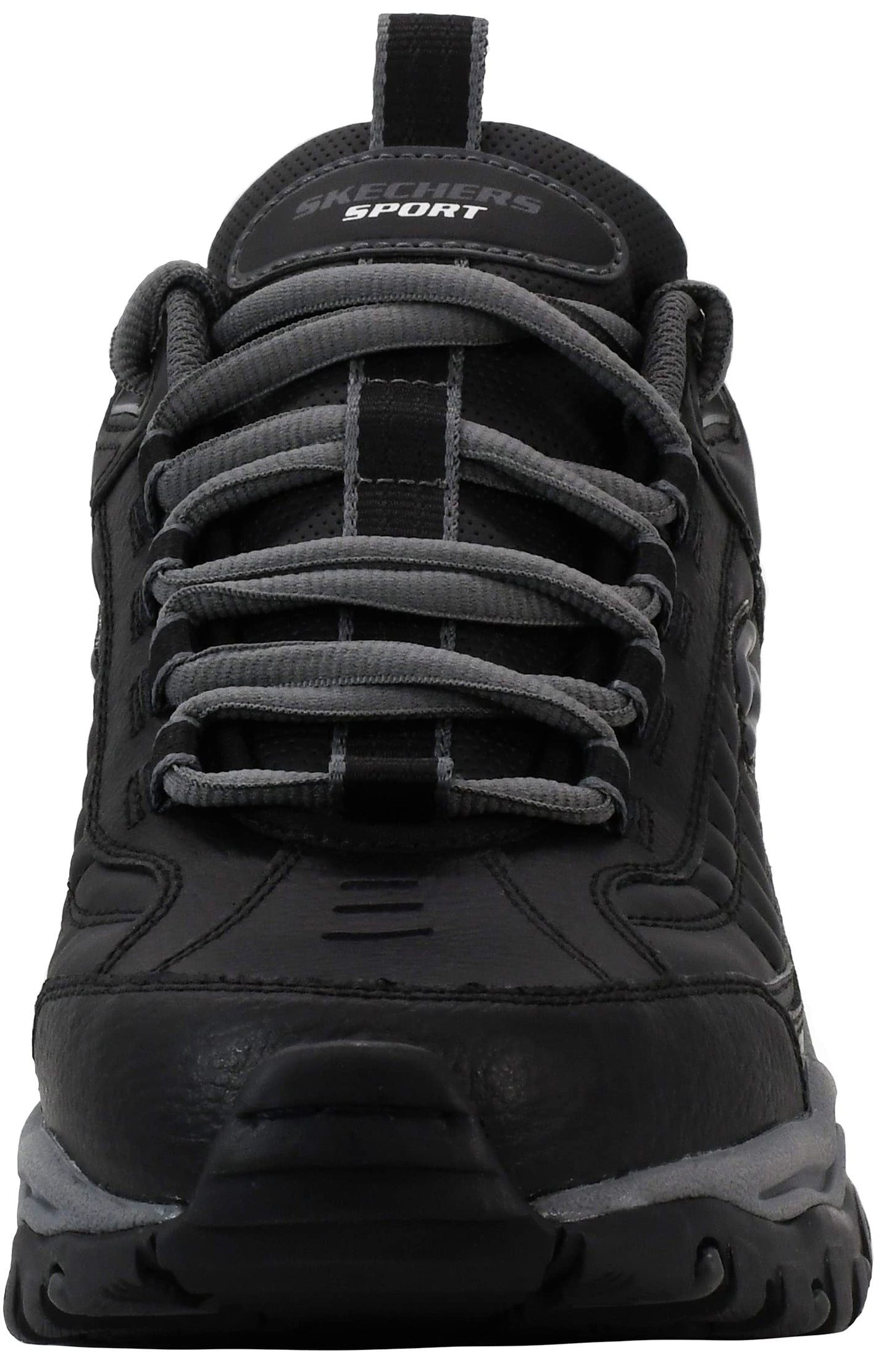 Skechers Men's Energy Afterburn Lace-Up Black/Charcoal Sneaker 8.5 W US