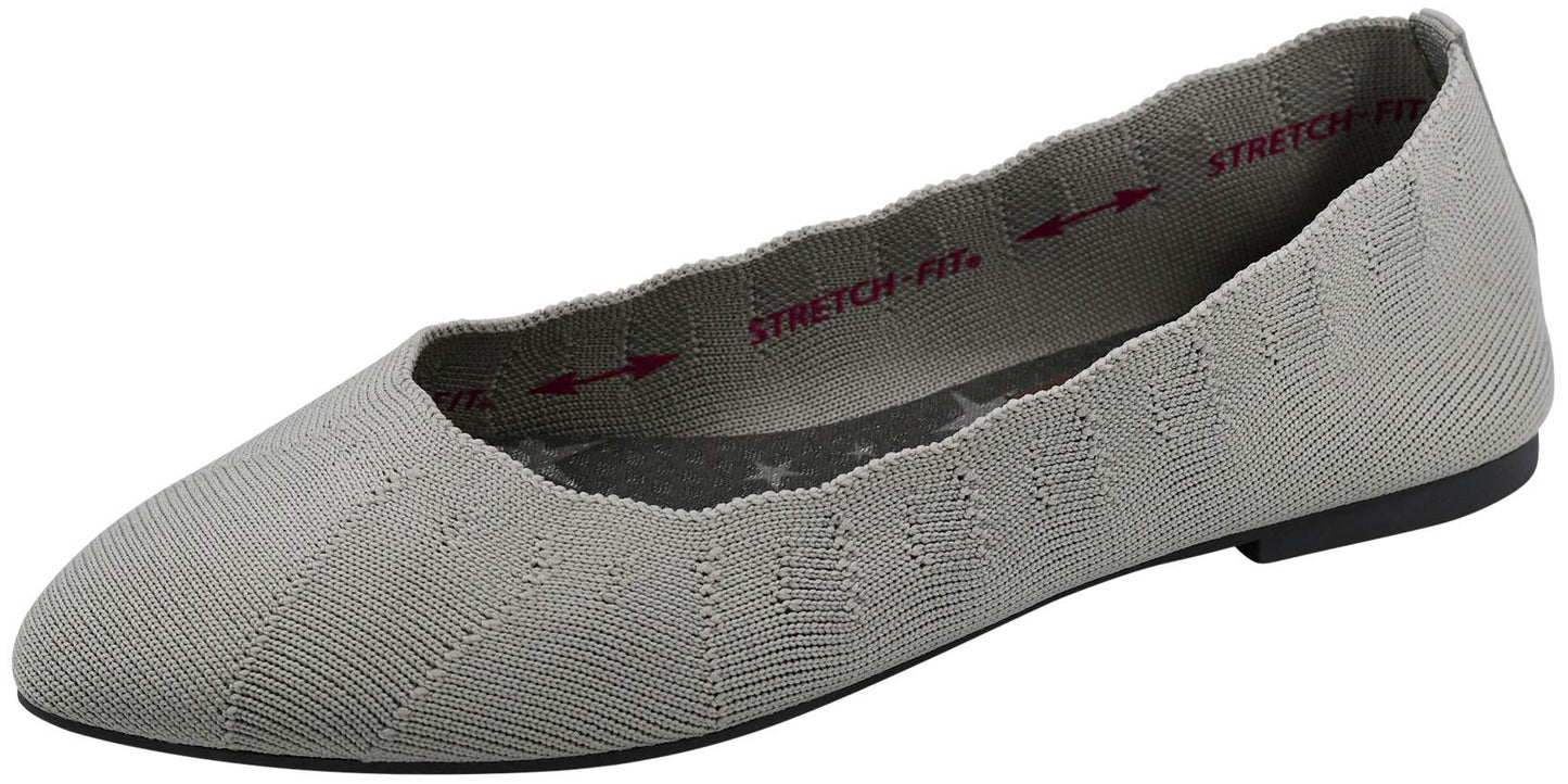 Skechers Women's Cleo Bewitch Ballet Flat, Light Grey, 7.5 W US