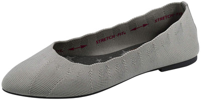 Skechers Women's Cleo Bewitch Ballet Flat, Light Grey, 7.5 W US