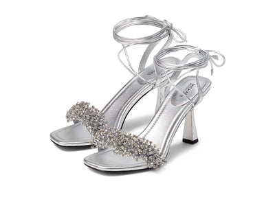 Michael Kors Lucia Sandal Silver 7.5 M
