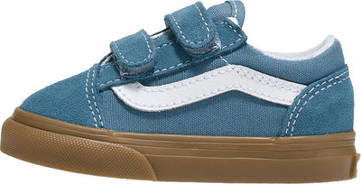Vans - Toddlers Old Skool V Sneakers with Fastner, Color Blue/True White, Size: 6 M US Toddler