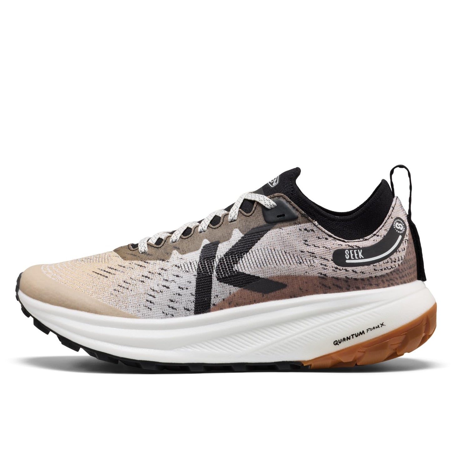 KEEN Men's Seek Breathable Durable Comfortable Trail Running Shoes, Safari/Black, 11