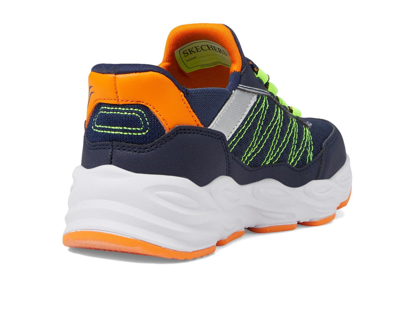 Skechers Kids Boys Turbo Tread Sneaker, Navy/Orange, 10.5, Little Kid