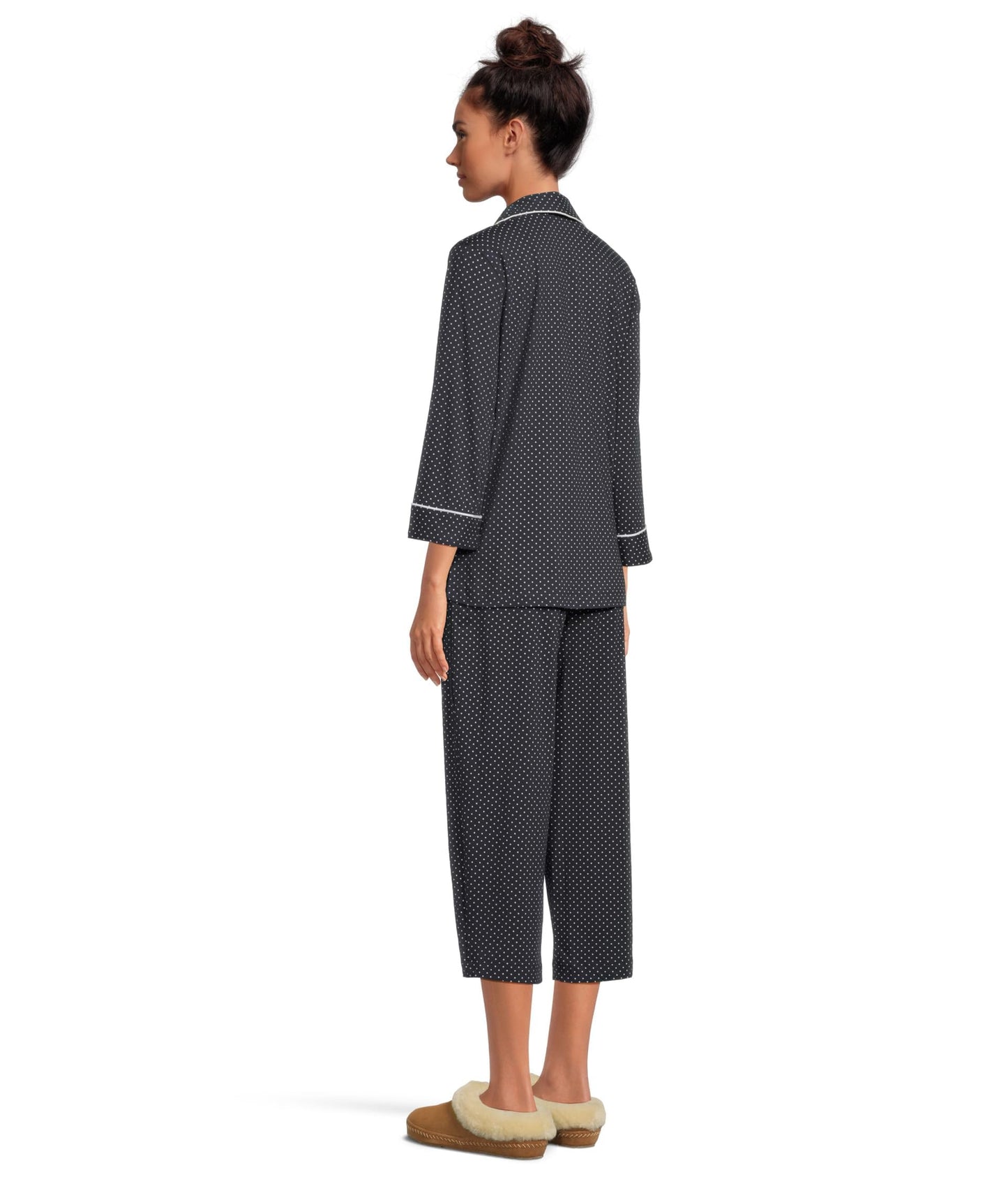 Lauren Ralph Lauren Essentials Bingham Knits Capri PJ Set Madeleine Dot Windsor Navy/White SM (US 4-6)