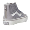 Vans SK8-Hi Zip (Little Kid) Sneaker, Glitter Gunmetal, 11 US Unisex