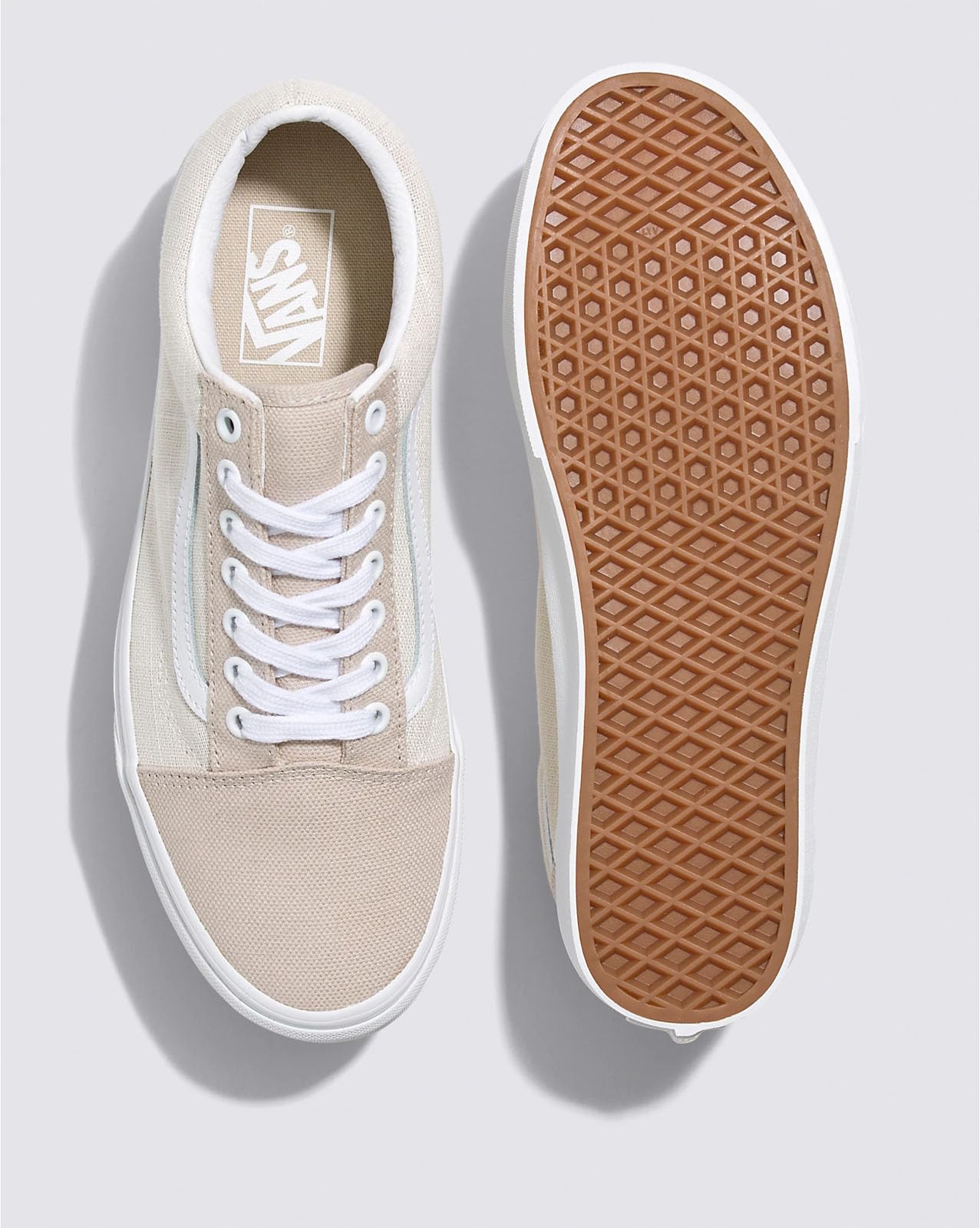 Vans - Unisex Old Skool Shoes, Color Natural, Size: 5 M US Mens / 6.5 M US Womens