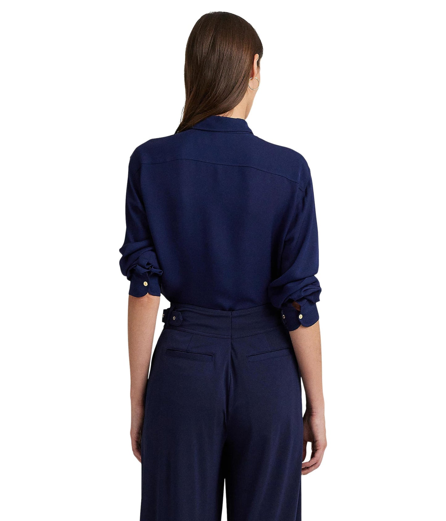 Lauren Ralph Lauren Crepe de Chine Shirt Refined Navy XL