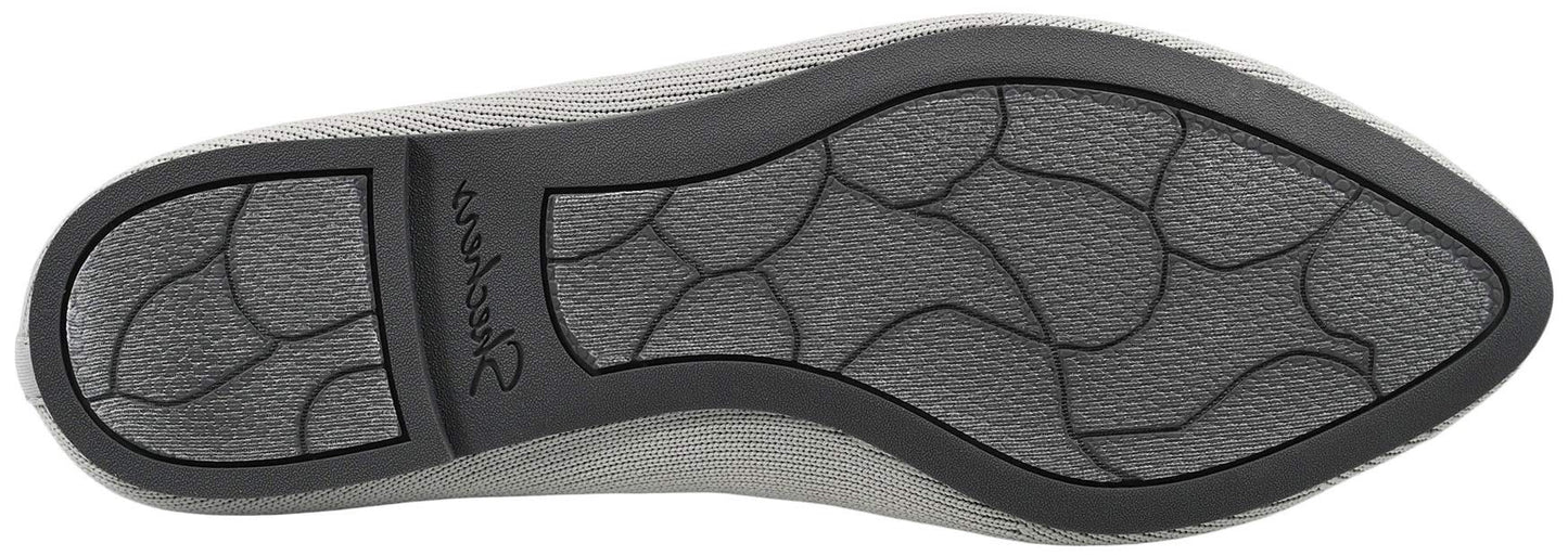 Skechers Women's Cleo Bewitch Ballet Flat, Light Grey, 7.5 W US