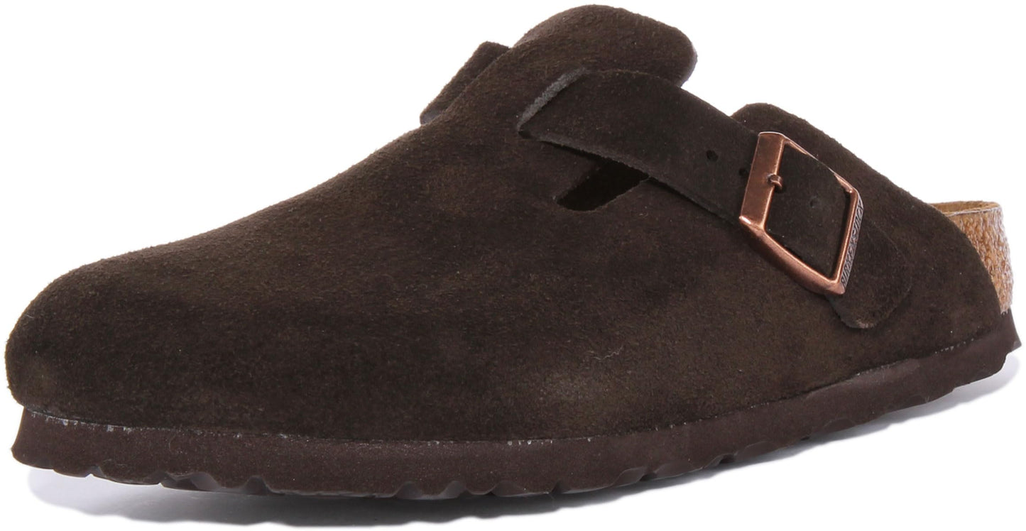 Birkenstock Classic Boston Unisex Adult Clogs, Brown Mocha Wb, 37 EU Schmal