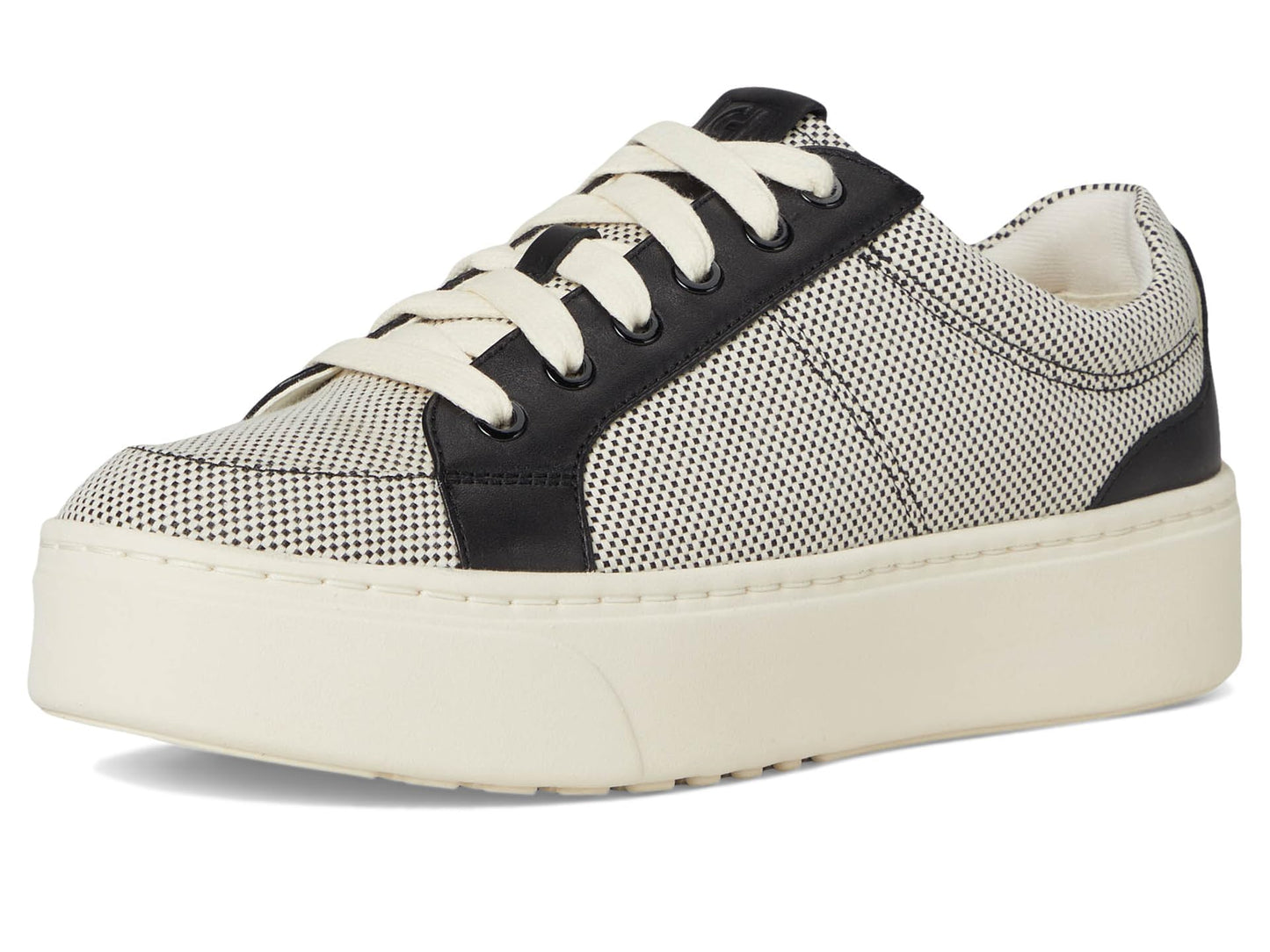 Cole Haan Womens Grandpro Max Platform Sneaker Ivory Canvas/Black Leather 9.5 Medium