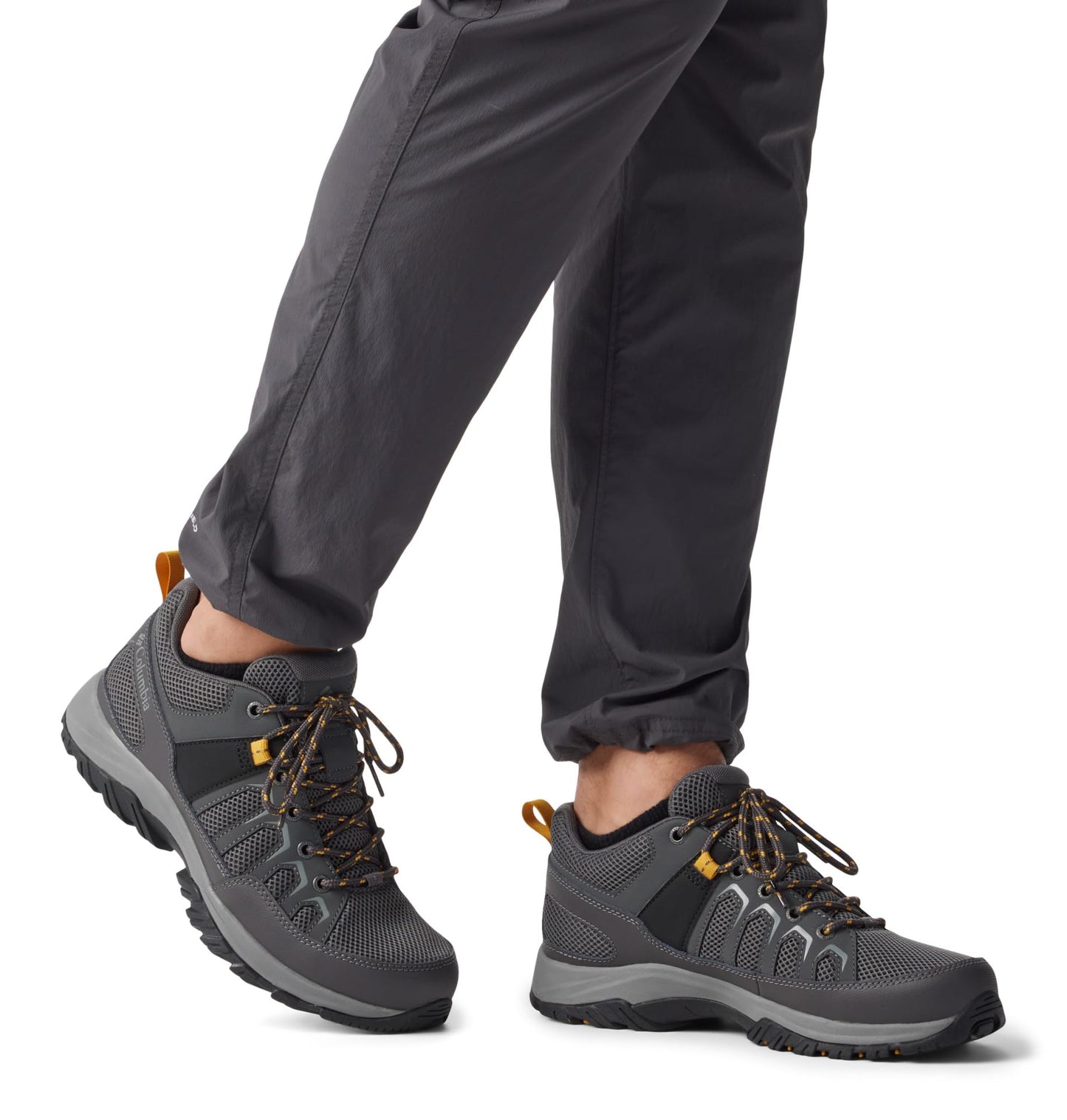 Columbia Mens Granite Trail, Dark Grey/Golden Yellow, 8 Wide
