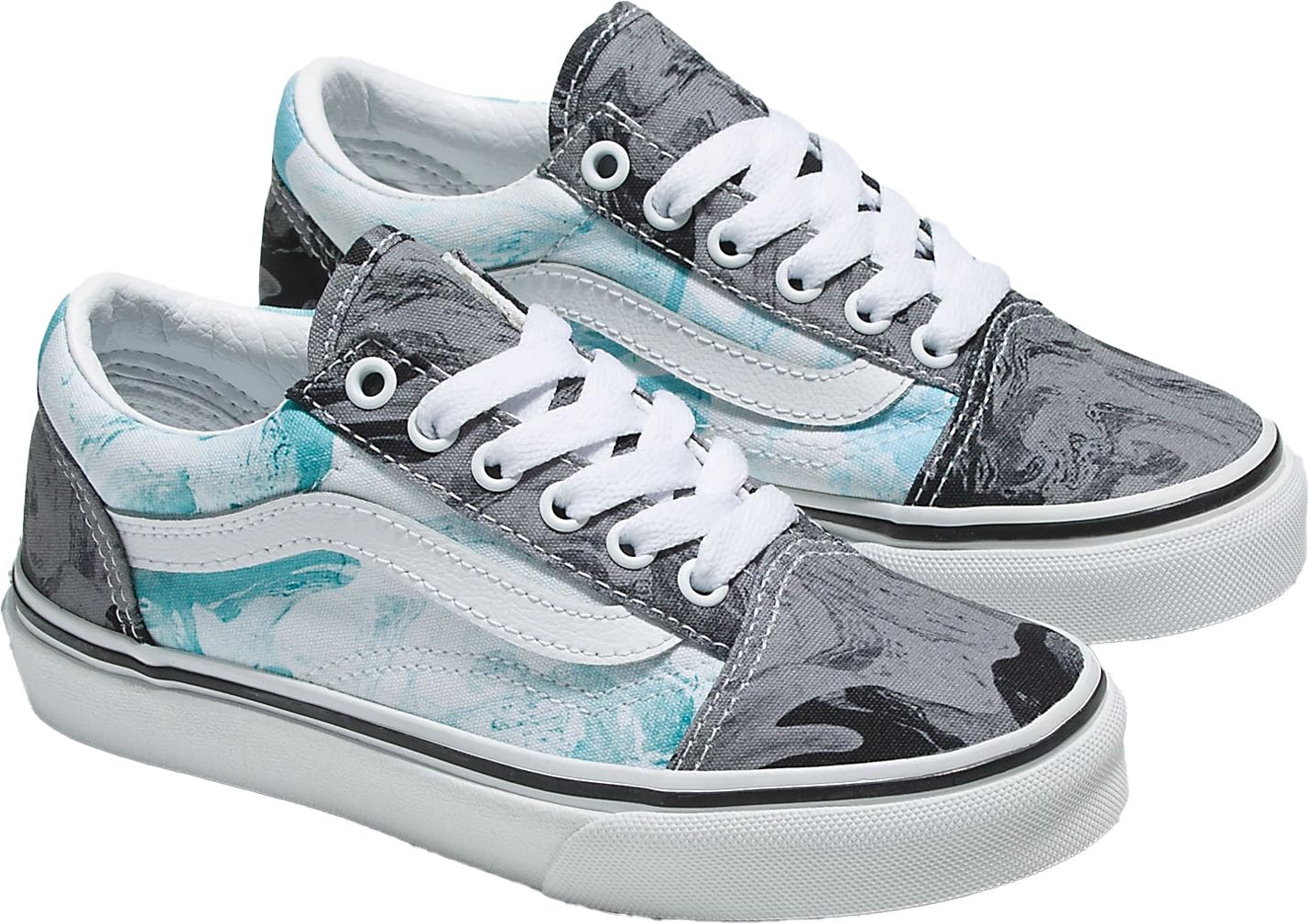 Vans - Kids Old Skool Shoes, Color Marble Black/Grey, Size: 2.5 M US Little Kid