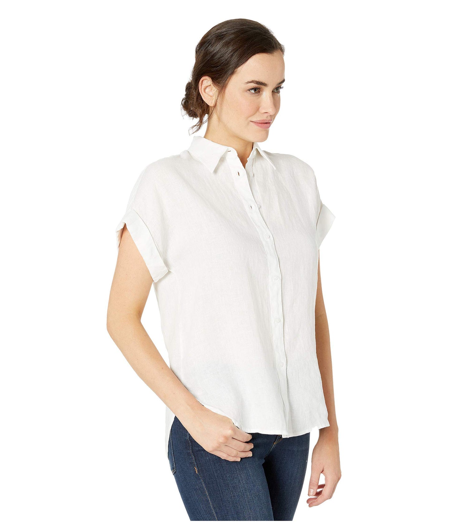 Lauren Ralph Lauren Linen Dolman-Sleeve Shirt White MD