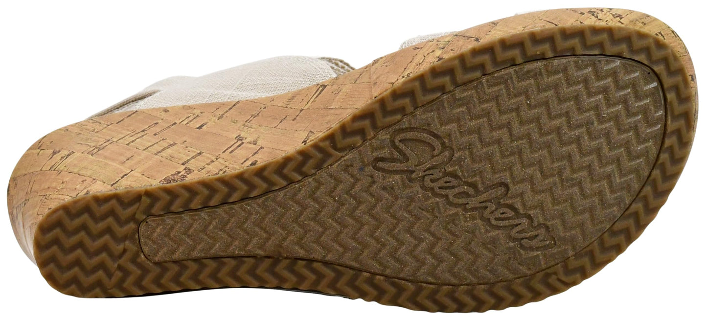 Skechers womens Beverlee - High Tea Wedge Sandal , natural , 12 M US