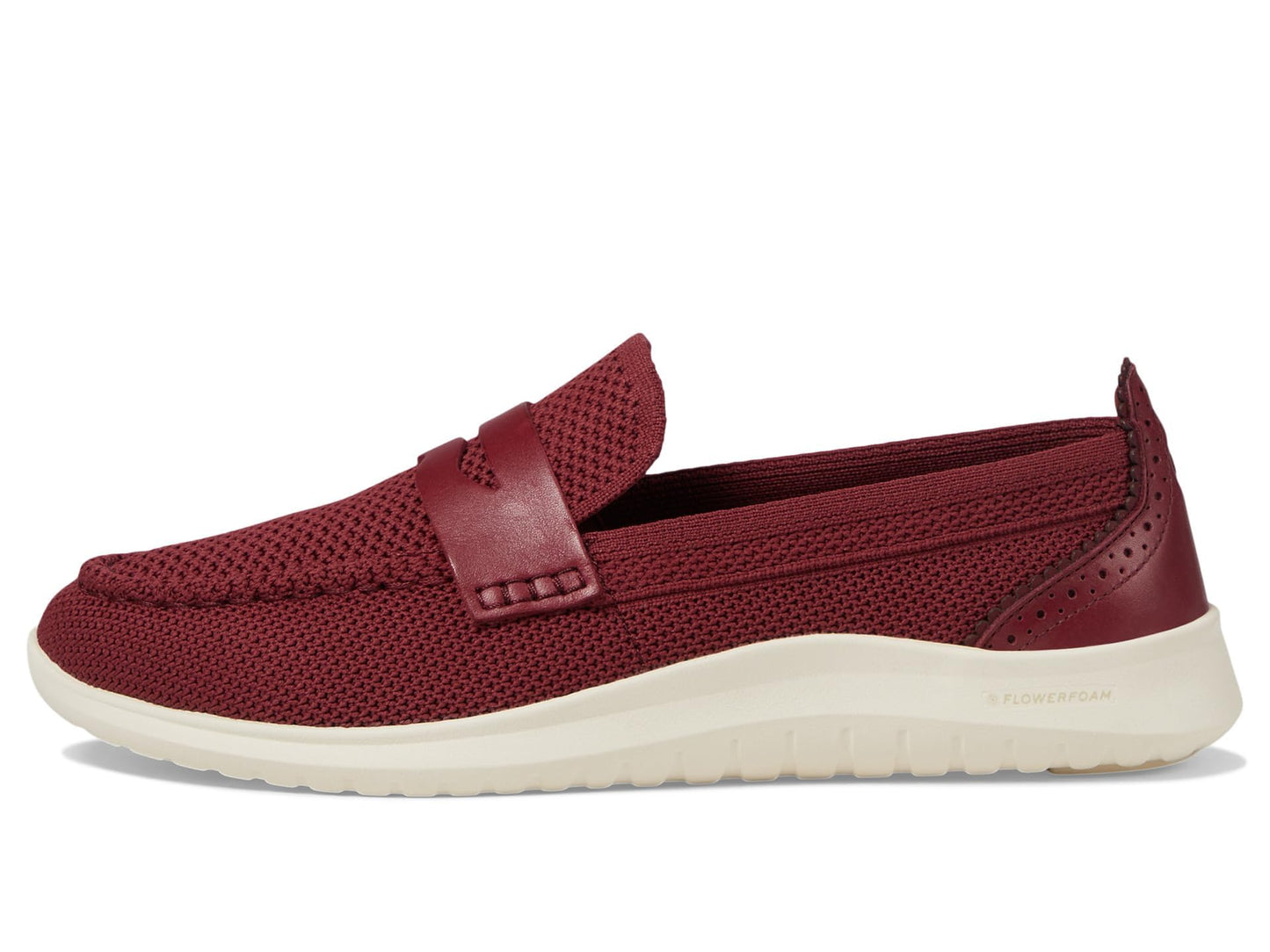 Cole Haan Womens Zerogrand Meritt Stitchlite Loafers, Black Cherry Knit/Ivory, 7 Medium