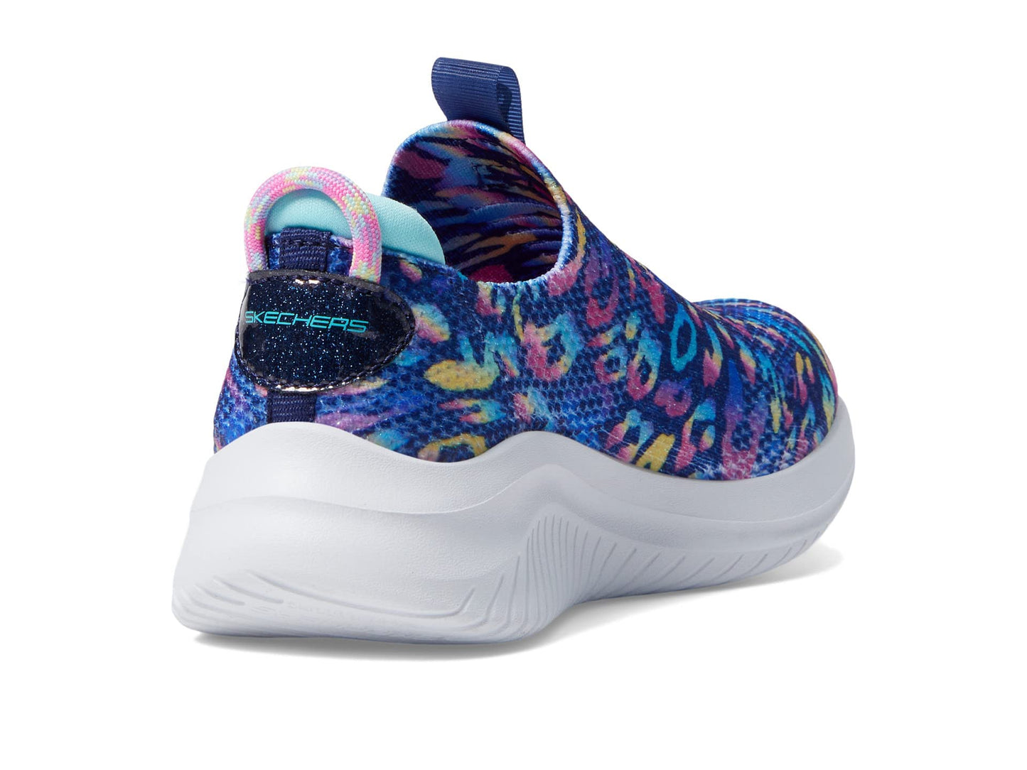 Skechers Kids Girls Ultra Flex 3.0 - Safari Shine Sneaker, Navy/Multi, 3
