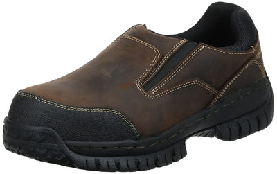 Skechers for Work Men's Hartan Slip-On Shoe, Dark Brown, 7.5 M US
