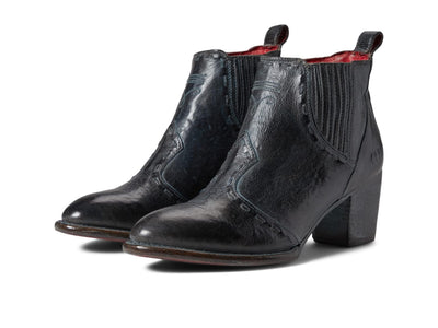 Bed|Stu Brie II - Boots for Women - Tanned Leather Upper - Padded Leather Insole - Rubber Outsole - Block Heel Black Rustic Tremolo Oxidized BFS 8 M