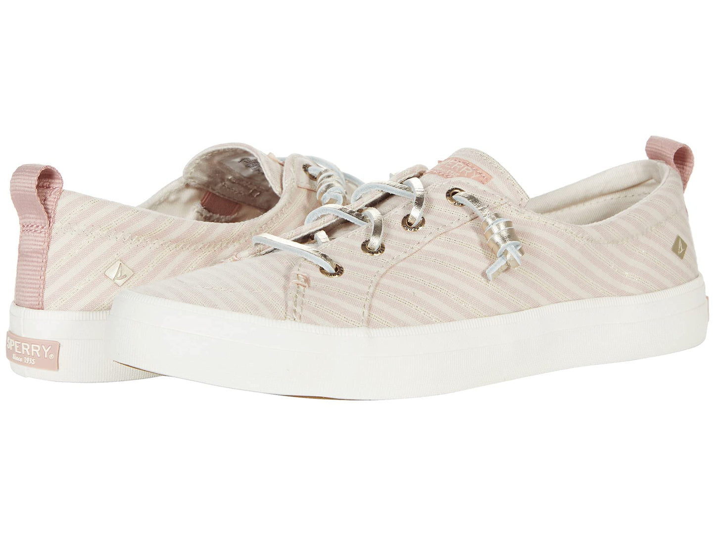 Sperry womens Crest Vibe/Discontinued Sneaker, Pink/Gold, 7.5 US