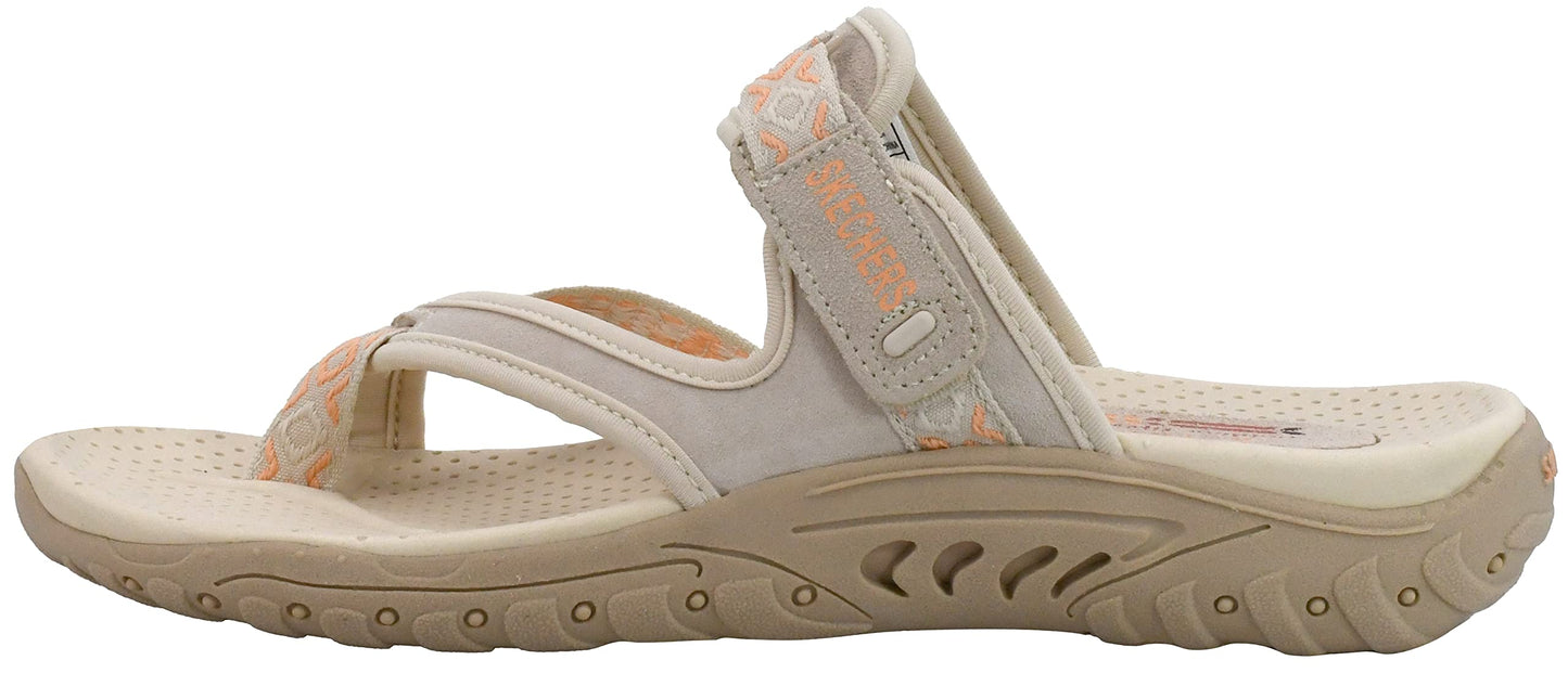 Skechers Women's Reggae Trailway Flip Flop, Dark Natural, 6.5 M US